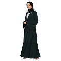 Coat collar Abaya with white inner- Bottle Green Coat collar Abaya with white inner- Bottle Green